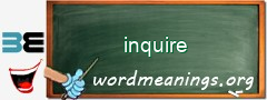 WordMeaning blackboard for inquire